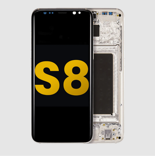 OLED Assembly With Frame For Samsung Galaxy S8 (Refurbished) (Arctic Silver)