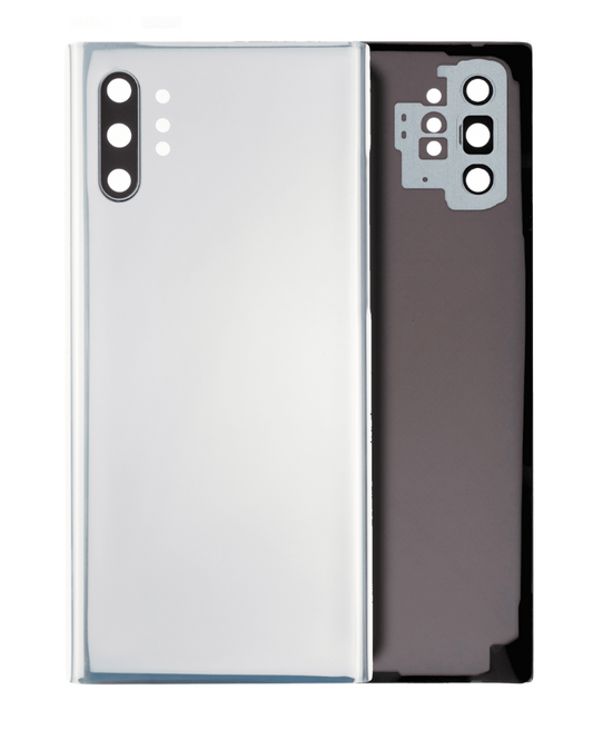 Back Cover Glass With Camera Lens For Samsung Galaxy Note 10 Plus / 5G (No Logo) (Aftermarket Plus) (Aura Glow / Silver)