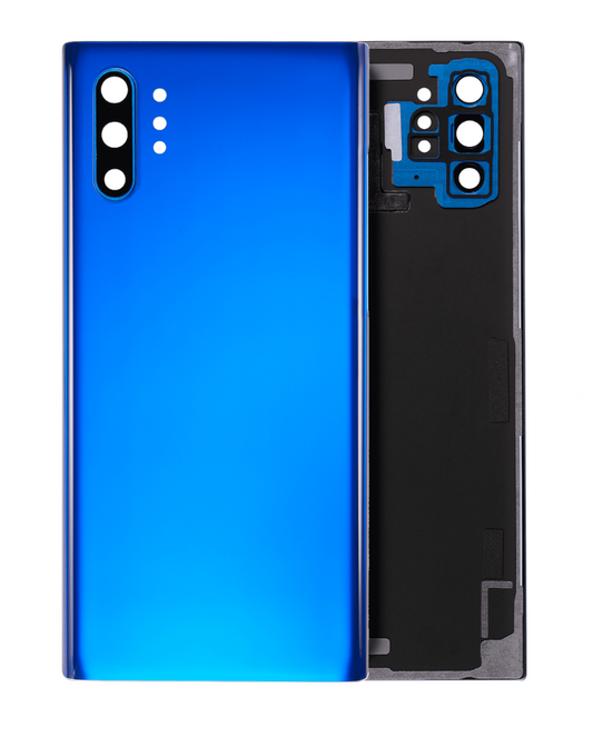 Back Cover Glass With Camera Lens For Samsung Galaxy Note 10 Plus / 5G (No Logo) (Aftermarket Plus) (Aura Blue)