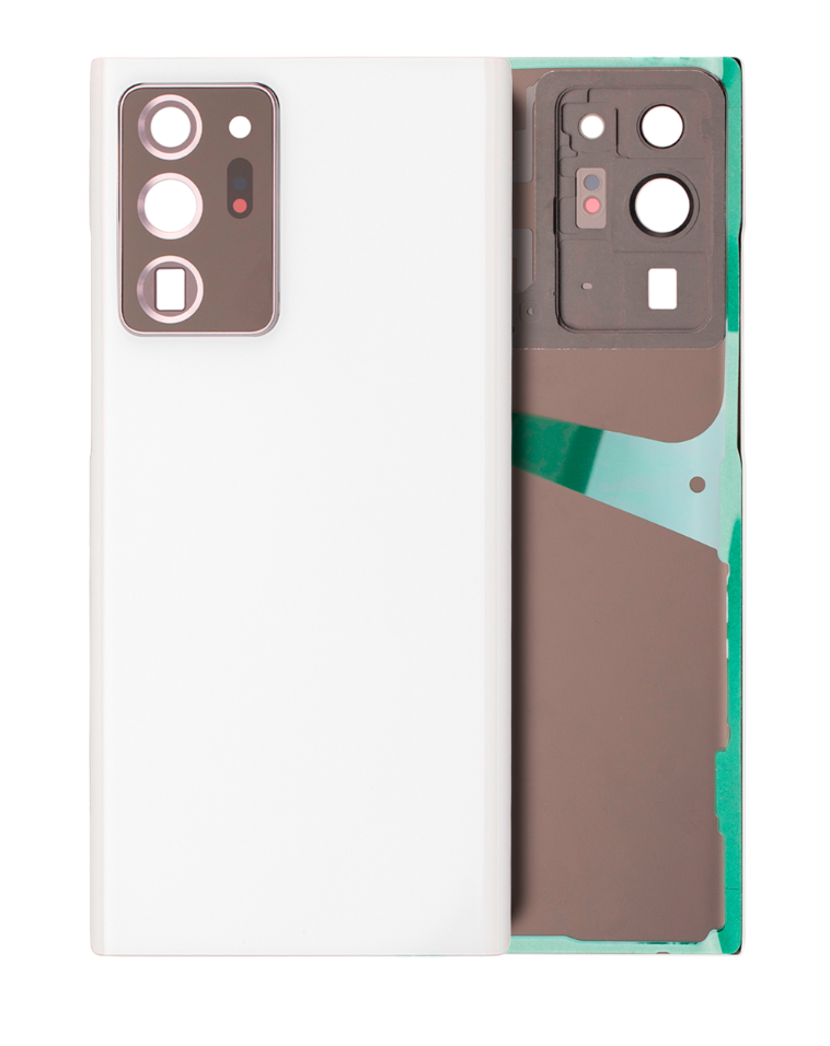 Back Cover Glass With Camera Lens For Samsung Galaxy Note 20 Ultra (No Logo) (Aftermarket Plus) (Mystic White)