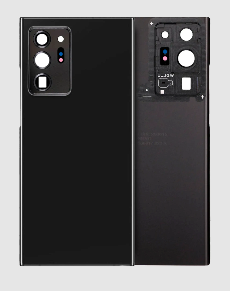 Back Cover Glass With Camera Lens For Samsung Galaxy Note 20 Ultra (No Logo) (Aftermarket Plus) (Mystic Black)