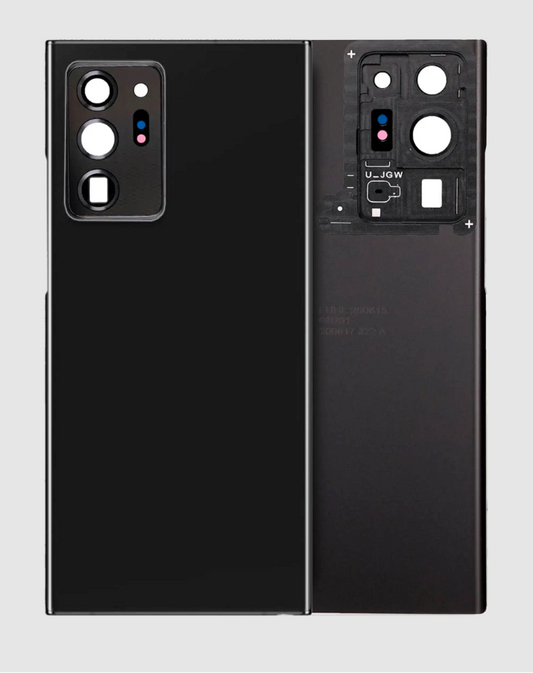 Back Cover Glass With Camera Lens For Samsung Galaxy Note 20 Ultra (No Logo) (Aftermarket Plus) (Mystic Black)
