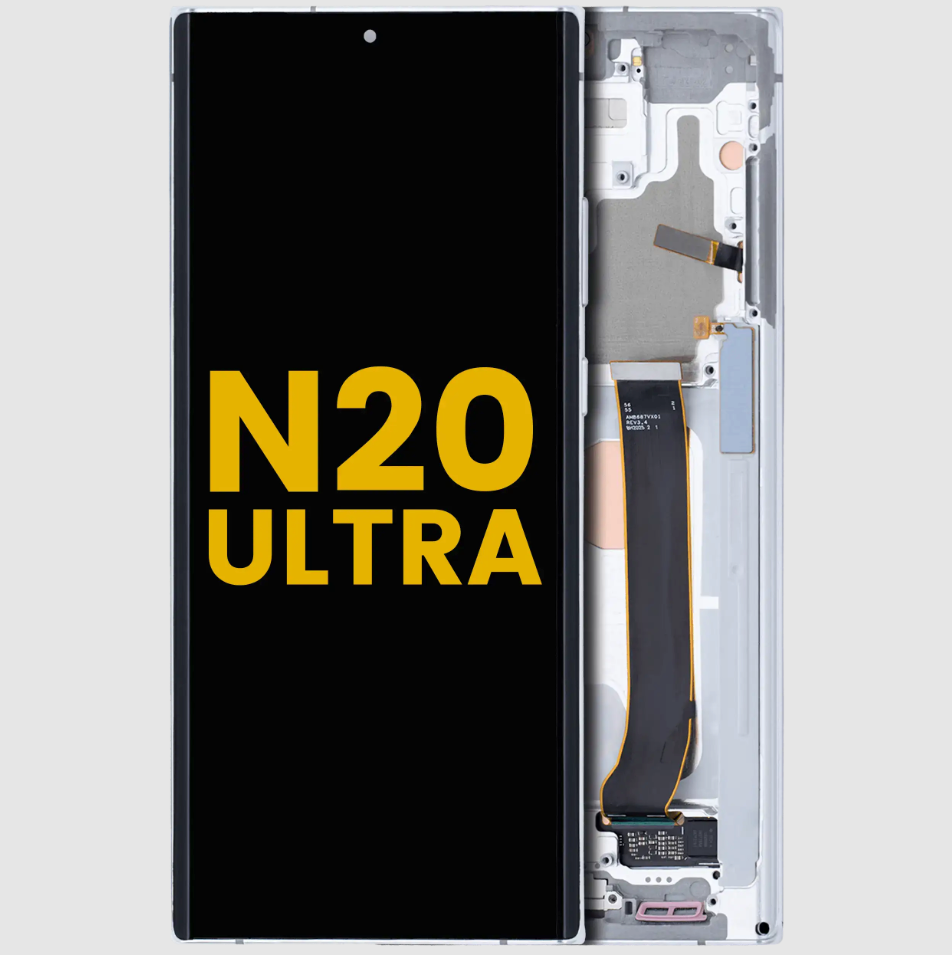 OLED Assembly With Frame For Samsung Galaxy Note 20 Ultra 5G (Refurbished) (Mystic White)