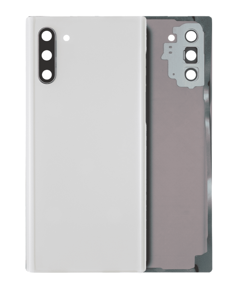 Back Cover Glass With Camera Lens For Samsung Galaxy Note 10 (No Logo) (Aftermarket Plus) (Aura White)