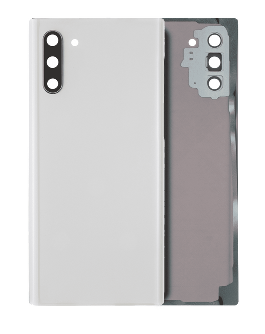 Back Cover Glass With Camera Lens For Samsung Galaxy Note 10 (No Logo) (Aftermarket Plus) (Aura White)