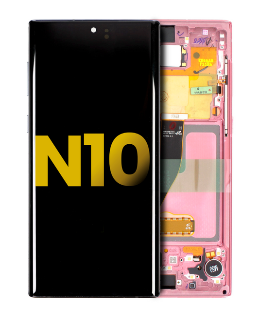 OLED Assembly With Frame For Samsung Galaxy Note 10 (Refurbished) (Aura Pink)